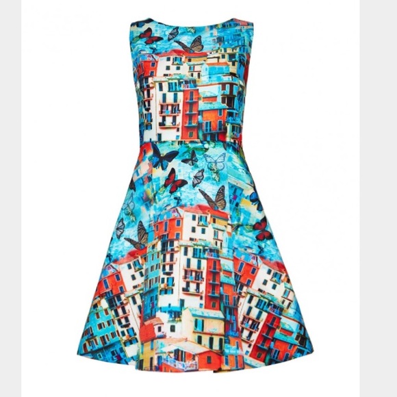 Alice and Olivia butterfly double pleated structured dress - Picture 3 of 4